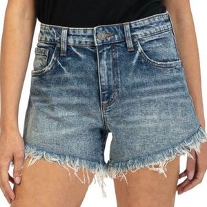 NWT Kut From The Kloth Jane High Rise Frayed Hem Shorts in Lure Wash